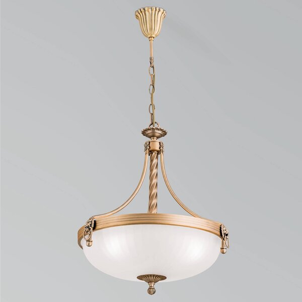 ORION Tradiční závěsné světlo Noam, 44 cm, stmívatelný, Bronz / starožitná mosaz, Obývací pokoj / jídelna, kov, Starožitný