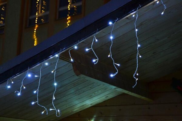Vánoční světelný déšť 5 m, 144 LED, teple bílý, s časovačem