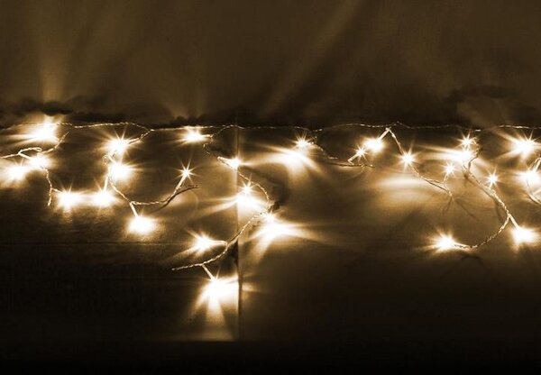 Vánoční světelný déšť 5 m, 144 LED, teple bílý