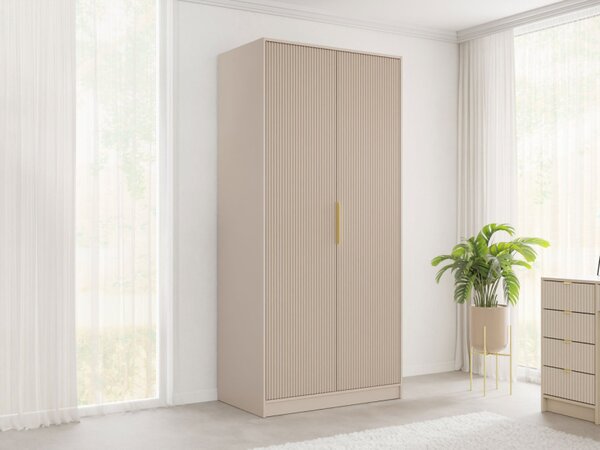Dvoudveřová šatní skříň Razimo 2D, Barva: bílý velvet 5903211410178