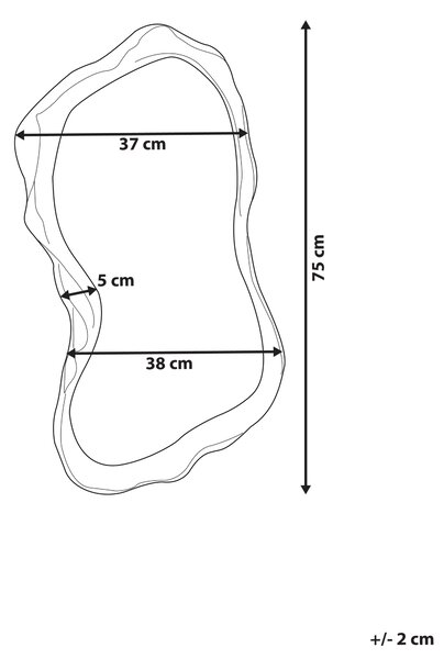 Zrcadlo SERY 38 cm 75 cm Zlatá
