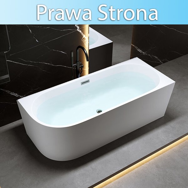 BPS-koupelny Volně stojící rohová akrylátová vana MERA 509C2 R pravá 160x75 bílá, odtokový komplet chrom