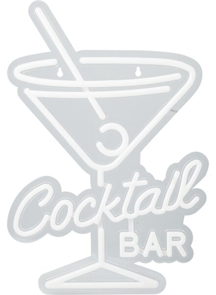 H & S COLLECTION Dekorace svítící nástěnná 30 × 38 cm coctail bar KO-NE1100230coba