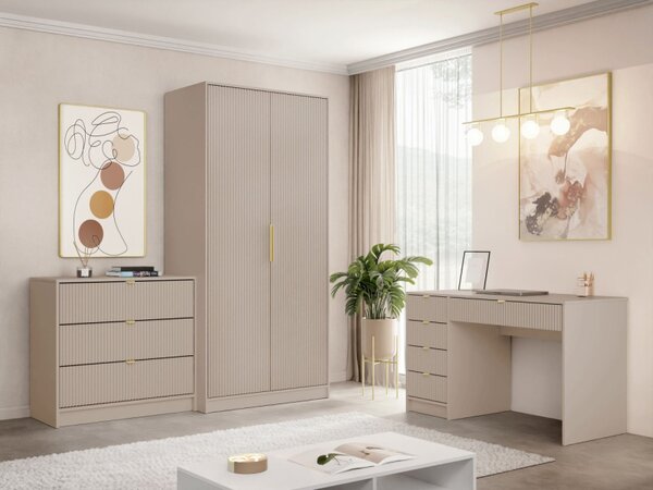 Sestava do ložnice Razimo IV, Barva dřeva: Bílý velvet 5903211429040