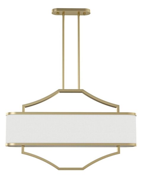 Open Design OR84856 - Lustr na tyči GERDO OVALE 6xE14/12W/230V mosaz/bílá