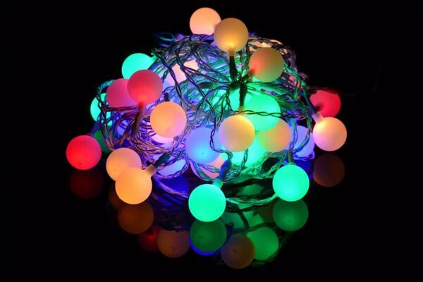 Zahradní párty osvětlení, 50 LED, 25 mm, pastelové barvy