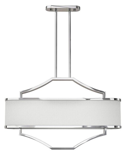 Open Design OR84849 - Lustr na tyči GERDO OVALE 6xE14/12W/230V lesklý chrom/bílá