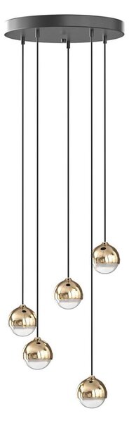 Open Design OR85518 - LED Lustr na lanku BOLICINA 5xLED/5W/230V zlatá/černá