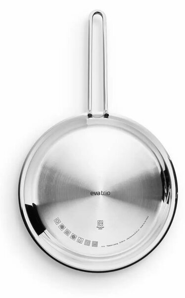 Eva Trio Laser Titanium Pánev 28 cm, 90% recyklovaná nerezová ocel, sendvičové dno, titanový povrch bez PFAS, na indukci, Eva Solo
