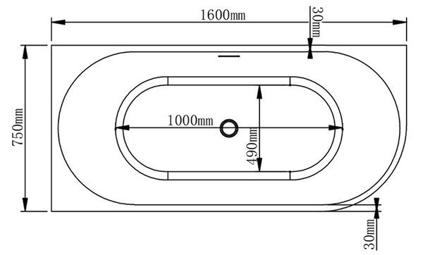 BPS-koupelny Volně stojící rohová akrylátová vana MERA 509C2 L P WH levá 160x75 bílá, odtokový komplet bílý lesklý