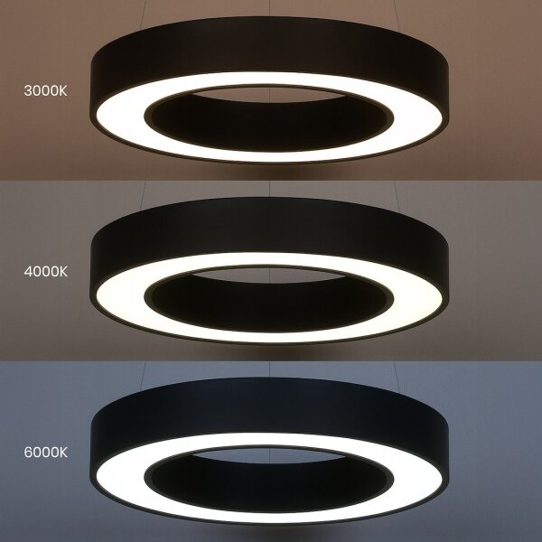 LED Lustr na lanku UNION LED/40W/230V 3000/4000/6500K pr. 40 cm černá
