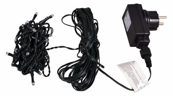 Vánoční LED řetěz 4 m, 40 LED, barevný, zelený kabel