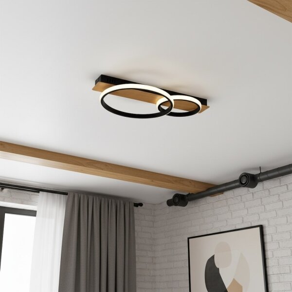 LED Stropní svítidlo ROWENA LED/14W/230V černá/hnědá