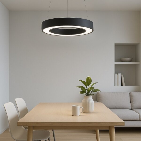 LED Lustr na lanku UNION LED/40W/230V 3000/4000/6500K pr. 40 cm černá