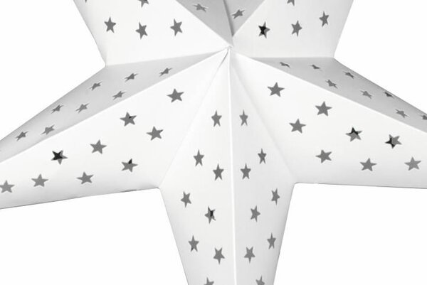 Vánoční hvězda s časovačem, 60 cm, 10 LED, bílá