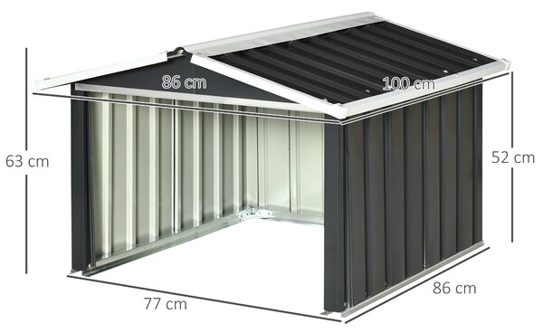 Skladovací shed Outsunny pro robotickou sekačku - garáž pro robotickou sekačku - šedý plech | Aosom