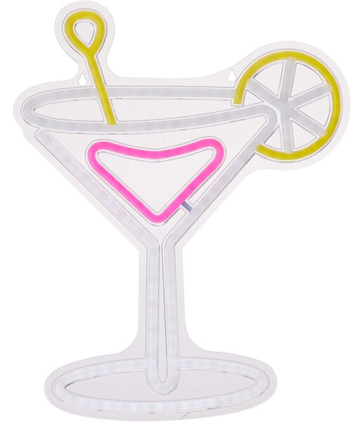 H & S COLLECTION Dekorace svítící nástěnná 30 × 38 cm coctail citron KO-NE1100230citr