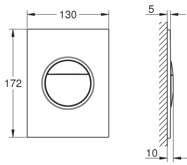 Grohe Cosmopolitan splachovací tlačítko pro WC Hard Graphite 37601A00