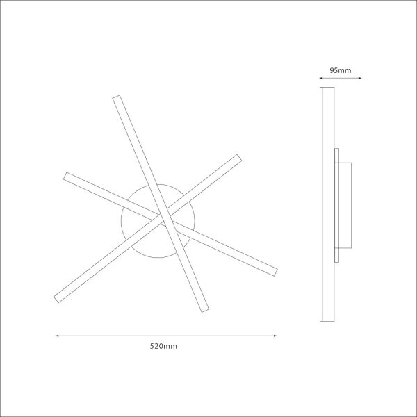 LED Stropní svítidlo STICK LED/12W/230V černá