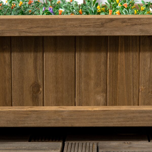 Zahradní truhlík s mříží Outsunny - Květinový box - Vysoký truhlík - rozměry 64D x 28Š x 75V cm, včetně zavlažovacích vložek z ošetřeného smrkového dř