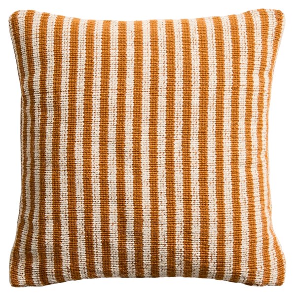 --25 % Dny MOMENTI– Kave Home Oranžový pruhovaný povlak na polštář Dirome 45 x 45 cm