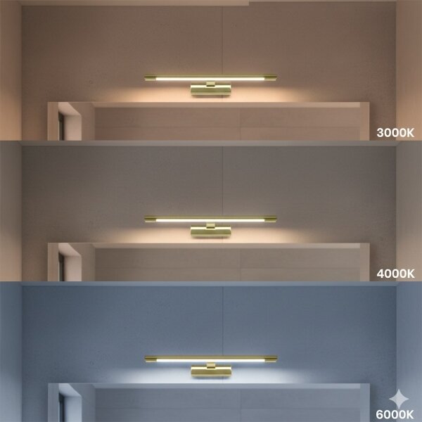 LED Koup. osvětlení zrcadla KLIMT LED/8W/230V 3000/4000/6000K 40 cm IP44 zlatá