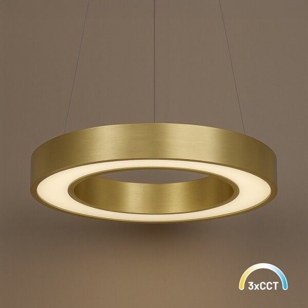 LED Lustr na lanku UNION LED/40W/230V 3000/4000/6500K pr. 40 cm zlatá