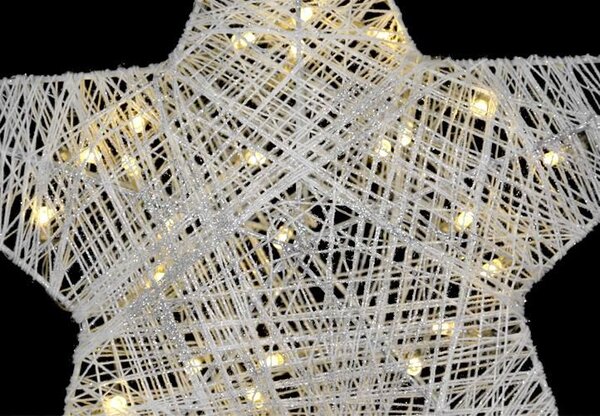 Vánoční dekorace hvězda 35 cm, 30 LED, teple bílá