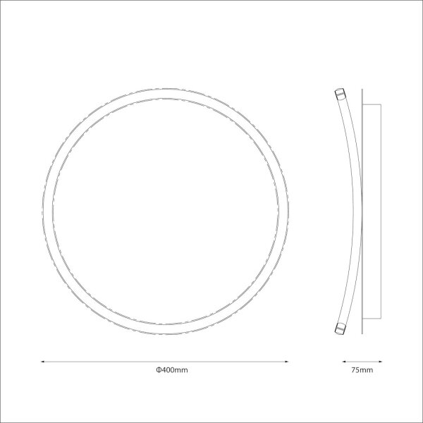 LED Stropní svítidlo CALI LED/30W/230V pr. 40 cm černá