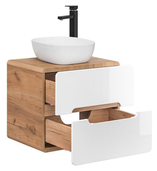 Comad Umyvadlová skříňka Aruba 828 2S dub craft zlatý/bílý lesk