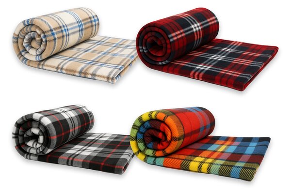 Jahu Deka fleece kostka 150 x 200 cm Barva: červeno-černá