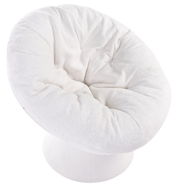 Otočné křeslo RINGSTED Buklé Krémově bílá