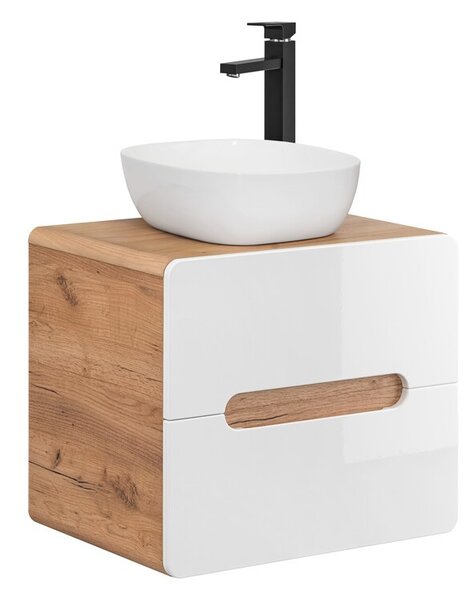 Comad Umyvadlová skříňka Aruba 828 2S dub craft zlatý/bílý lesk