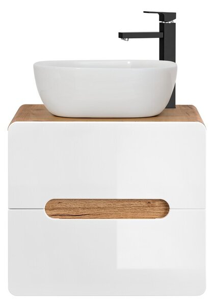 Comad Umyvadlová skříňka Aruba 828 2S dub craft zlatý/bílý lesk