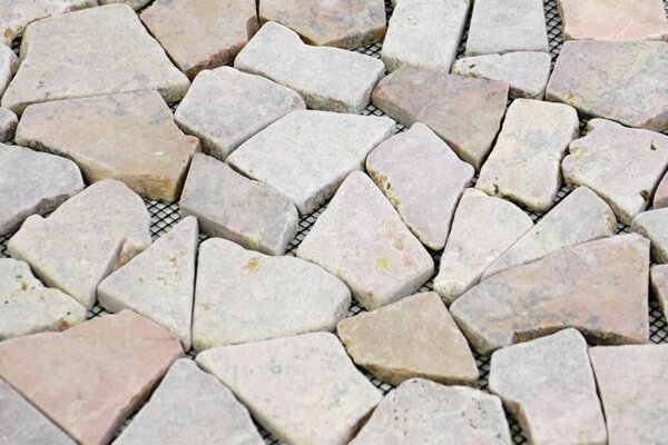 Mramorová mozaika DIVERO béžová/růžová, 9 sítěk, 1 m²