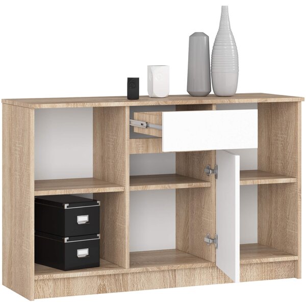 Ak furniture Komoda B-17 120 cm dub sonoma/bílá