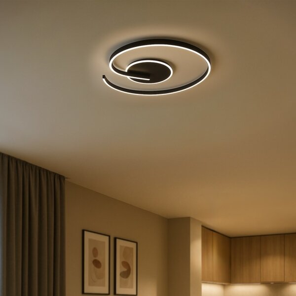 LED Stropní svítidlo LORENZO LED/22W/230V pr. 50 cm černá