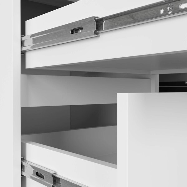 Ak furniture Rohový psací stůl B20 155 cm bílý levý