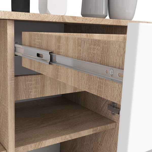 Ak furniture Komoda B-17 120 cm dub sonoma/bílá