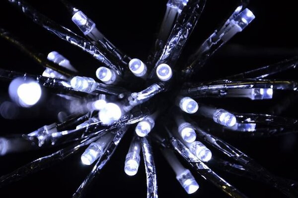 Vánoční osvětlení, světelná hvězda, studeně bílá, 80 LED