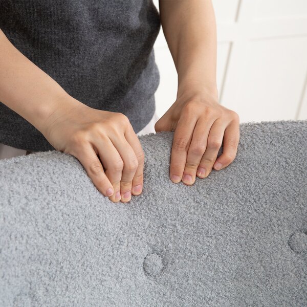 HOMCOM Křeslo s Boucle Potahem, Moderní Čalouněné Křeslo se Dřevěnými Nohy, Ergonomické Opěradlo a Područky, pro Jídelnu, Obývací Pokoj, Ložnici, Kanc