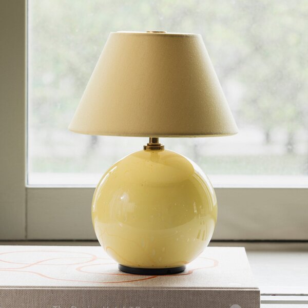 Stolní lampa Globen Lighting, IRIS, stmívatelné, Žlutá, Obývací pokoj, Tkanina / Textil