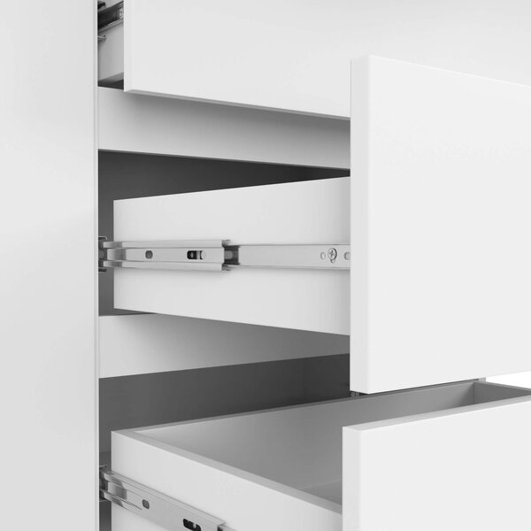 Ak furniture Komoda K013 160 cm bílá - 2 skříňky a 4 šuplíky