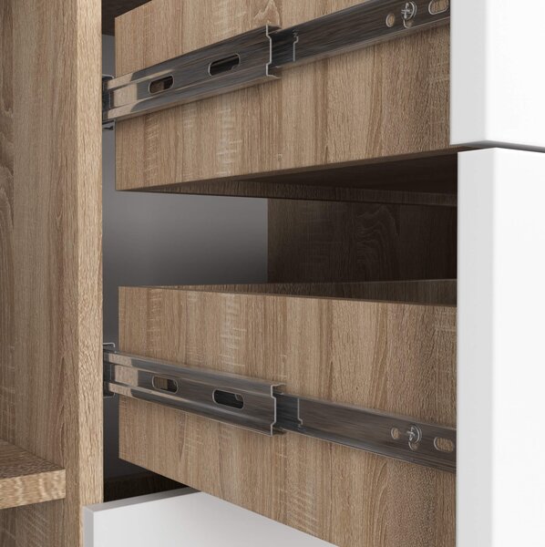 Ak furniture Komoda Torvi K 110 cm dub sonoma/bílá