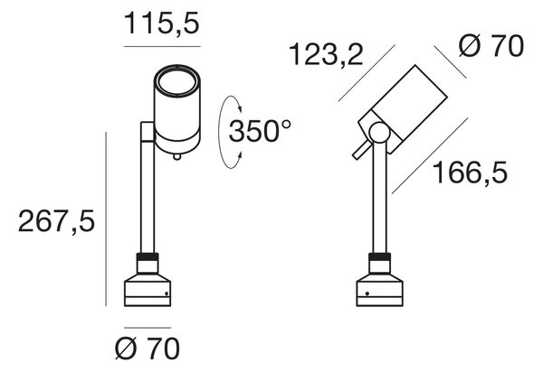 Linealight Podlahové/stojací osvětlení Vision 2, IP65 Barva: Šedá