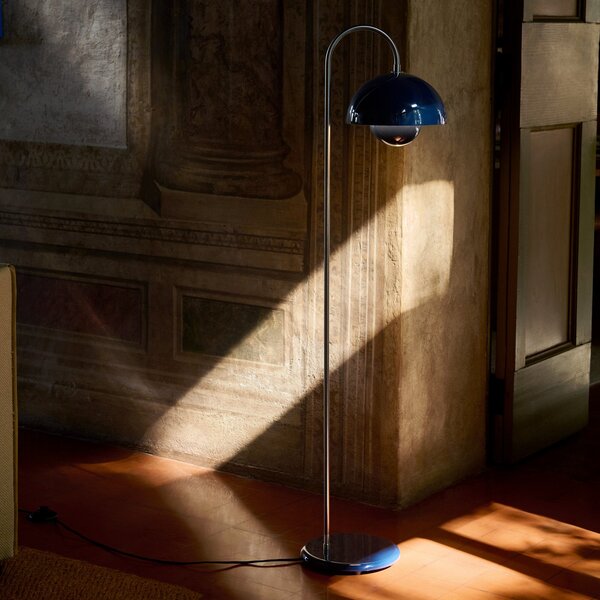 Stojací Lampa &Tradition, Flowerpot VP12, Modrá, Obývací pokoj, Kov, Design