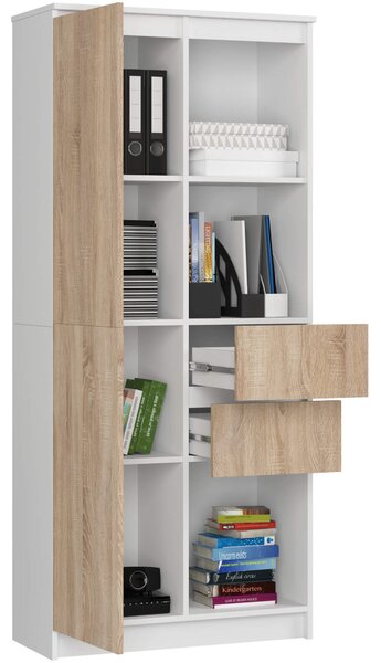 Ak furniture Skříň Rexa II 80 cm bílá/dub sonoma
