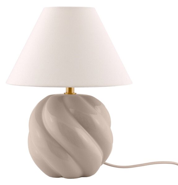 Stolní lampa Globen Lighting, DAHLIA, Béžová, Obývací pokoj, Tkanina / Textil