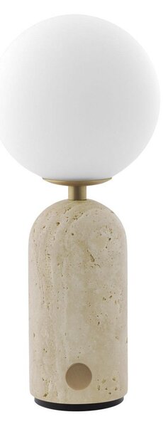 Stolní lampa Globen Lighting, Torrano, stmívatelné, Béžová, Obývací pokoj, Kámen, Design