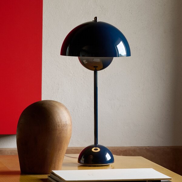 Stolní lampa &Tradition, Flowerpot VP3, Modrá, Obývací pokoj, Kov, Design